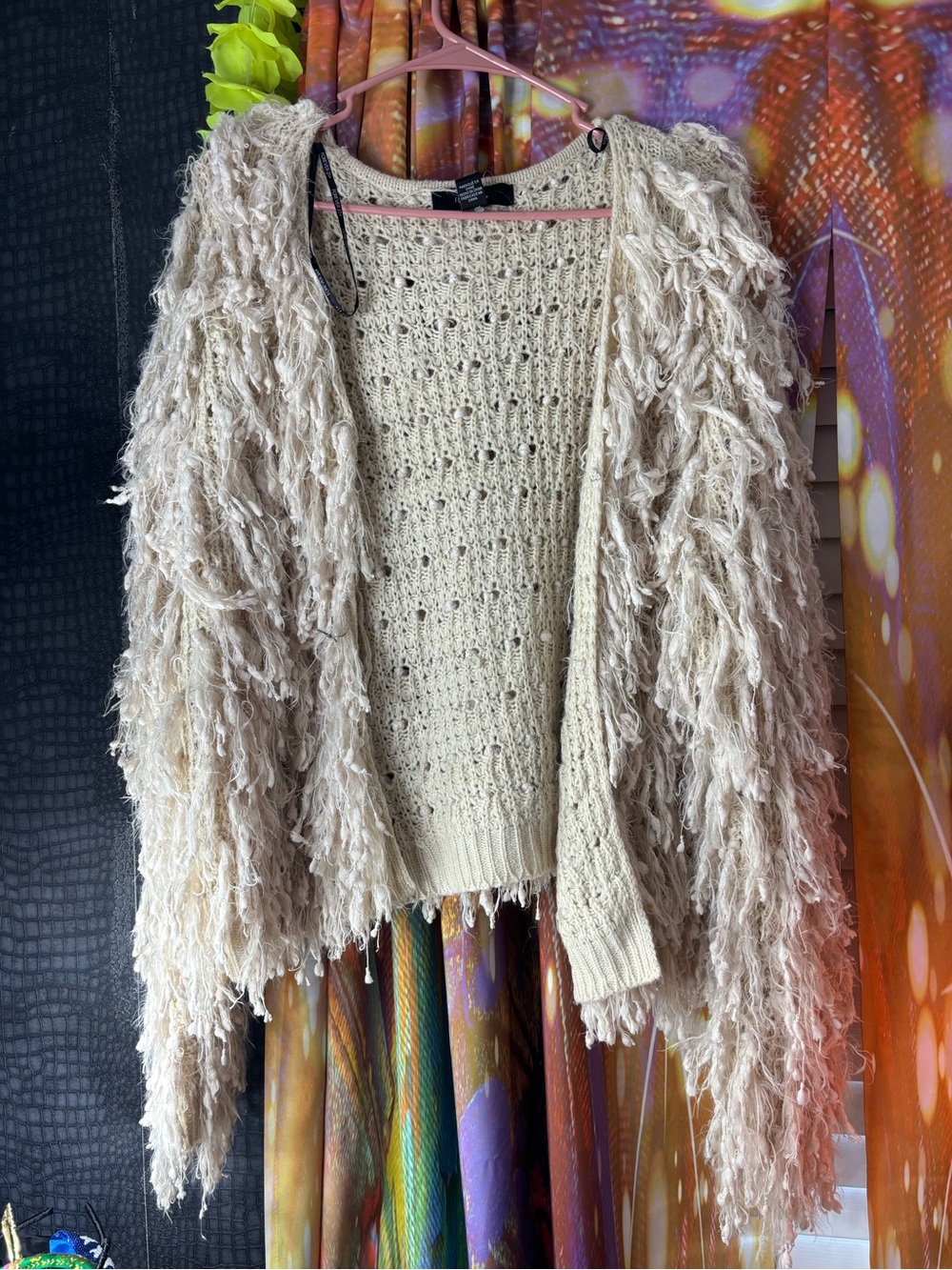 Cozy Cream Fringe Open-Front Women's Sweater Cardigan ✨